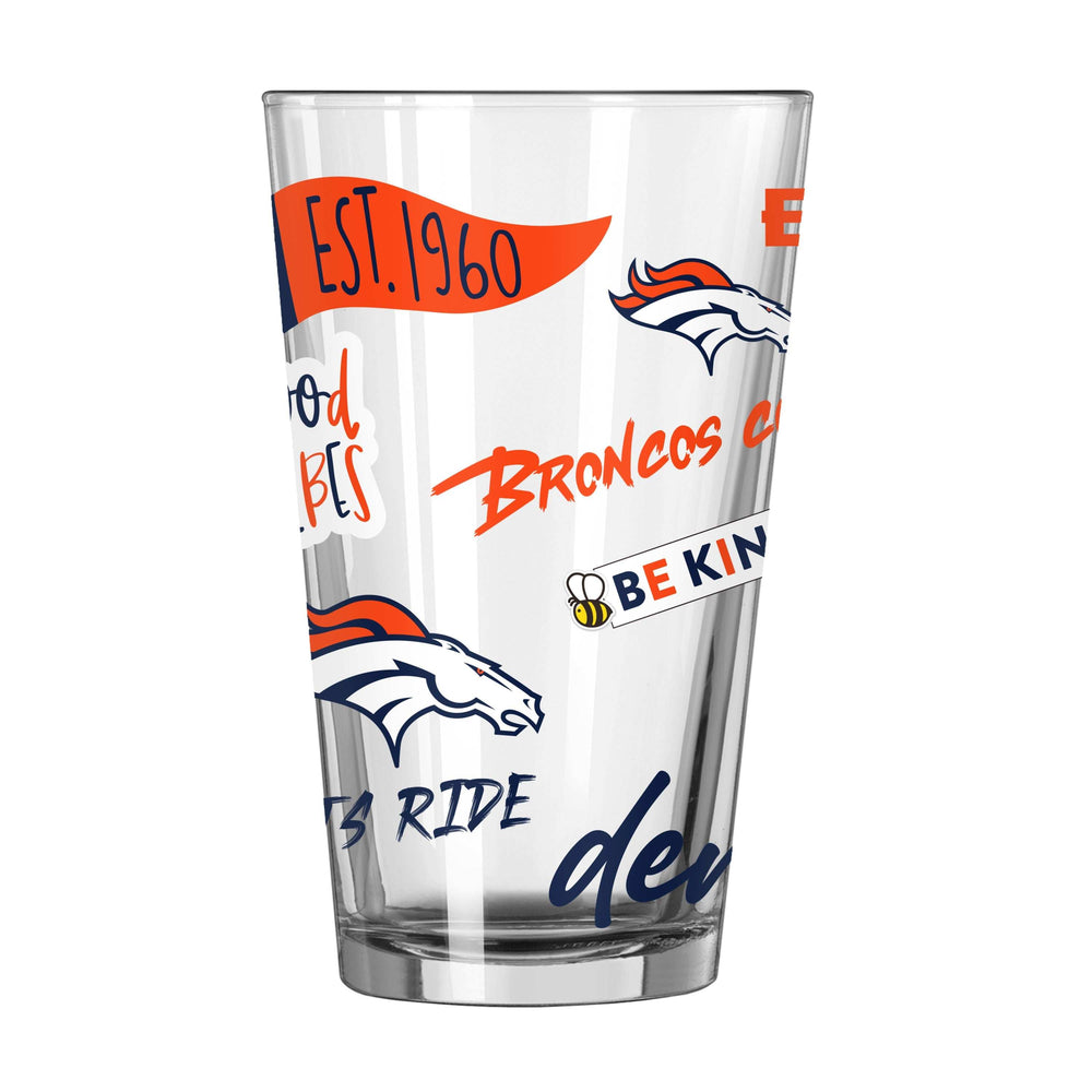 Denver Broncos 16oz Native Pint Glass - Logo Brands - Flyclothing LLC