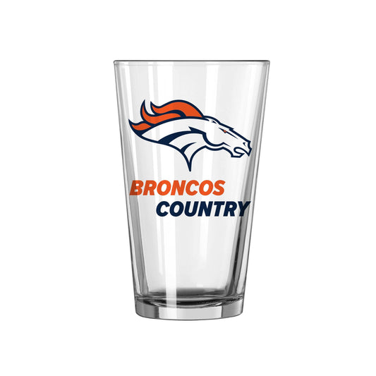 Denver Broncos 16oz Slogan Pint Glass - Logo Brands - Flyclothing LLC