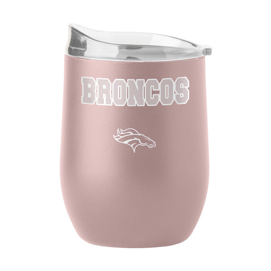 Denver Broncos 16oz Stencil Powder Coat Curved Beverage - Logo Brands - Flyclothing LLC