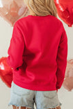 Valentine’s Day XOXO Round Neck Drop Shoulder Sweatshirt - Trendsi - Flyclothing LLC