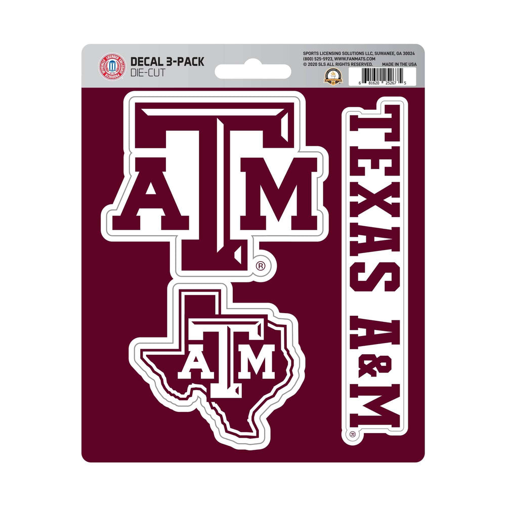 Texas A&M Aggies 3 Piece Decal Sticker Set - Texas A&M - Flyclothing LLC