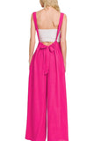 Zenana Woven Tie Back Suspender Jumpsuit - Trendsi - Flyclothing LLC