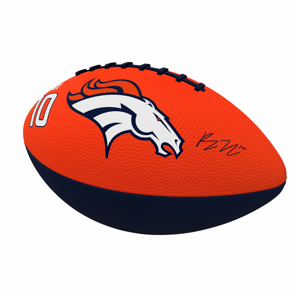 Denver Broncos Bo Nix Junior Size Rubber Football - Logo Brands - Flyclothing LLC