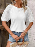 Round Neck Short Sleeve Top - Trendsi - Flyclothing LLC