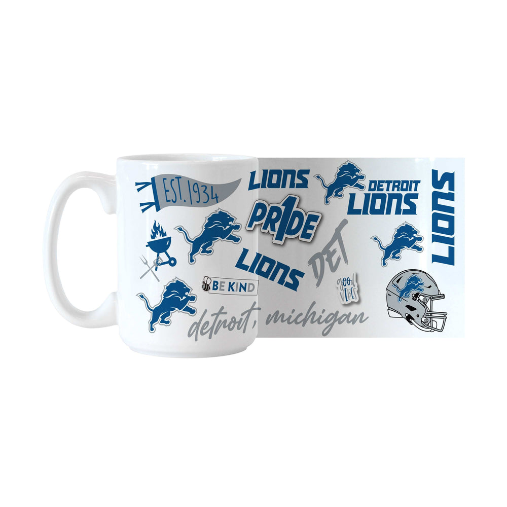 Detroit Lions 15oz Native Sublimated Mug - Logo Brands - Flyclothing LLC