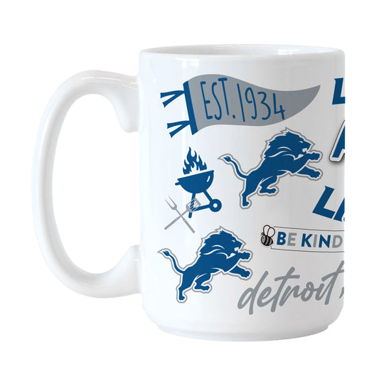Detroit Lions 15oz Native Sublimated Mug - Logo Brands - Flyclothing LLC