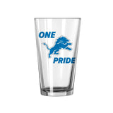 Detroit Lions 16oz Slogan Pint Glass - Logo Brands - Flyclothing LLC
