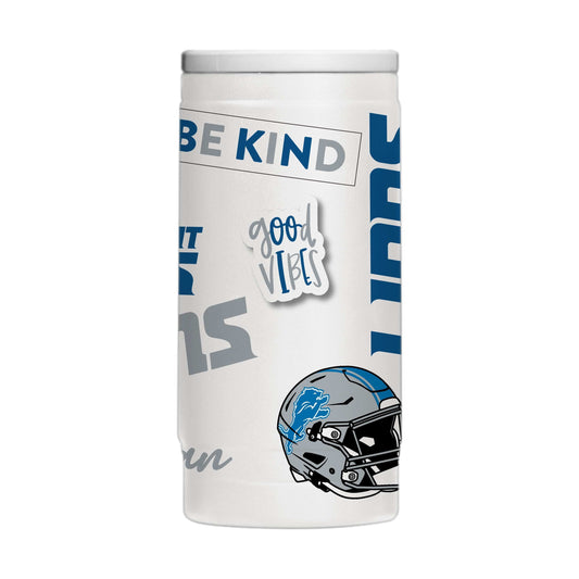 Detroit Lions 12oz Native Powdercoat SlimCan Coolie - Logo Brands - Flyclothing LLC