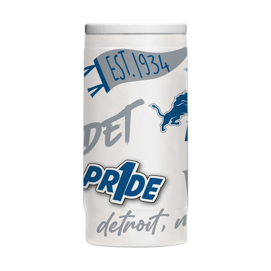 Detroit Lions 12oz Native Powdercoat SlimCan Coolie - Logo Brands - Flyclothing LLC