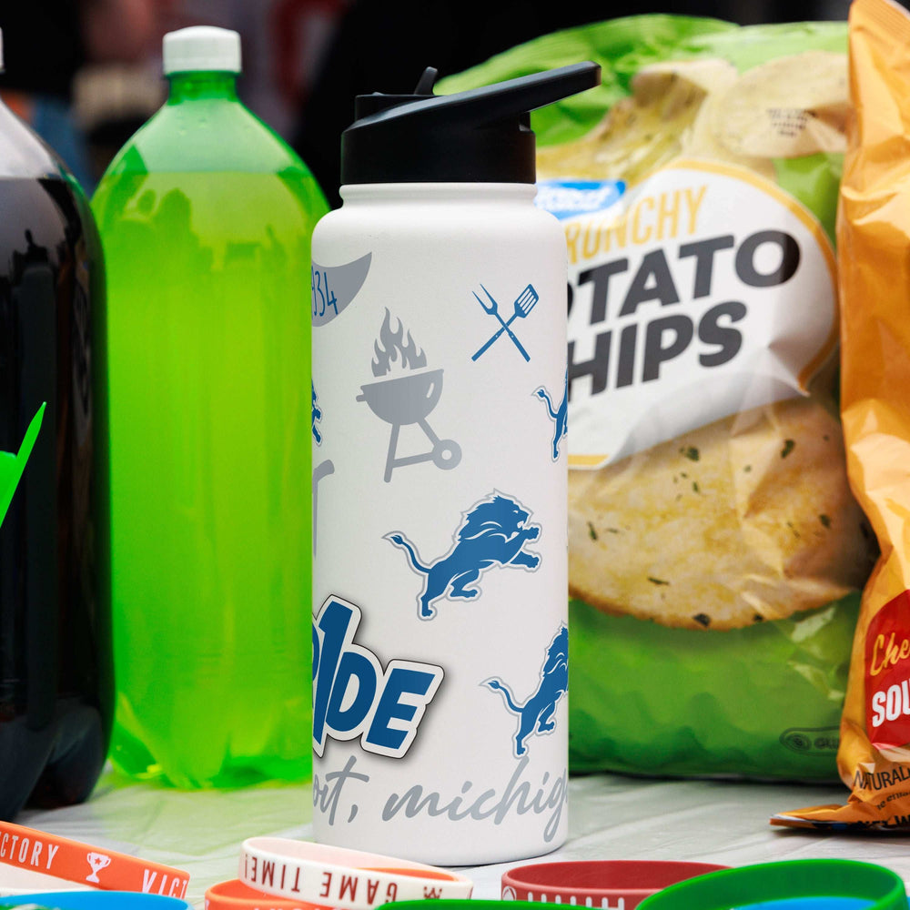 Detroit Lions 34oz Native Quencher Bottle - Logo Brands - Flyclothing LLC