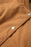 Contrast Baseball Collar Snap Down Long Sleeve Jacket - Trendsi - Flyclothing LLC