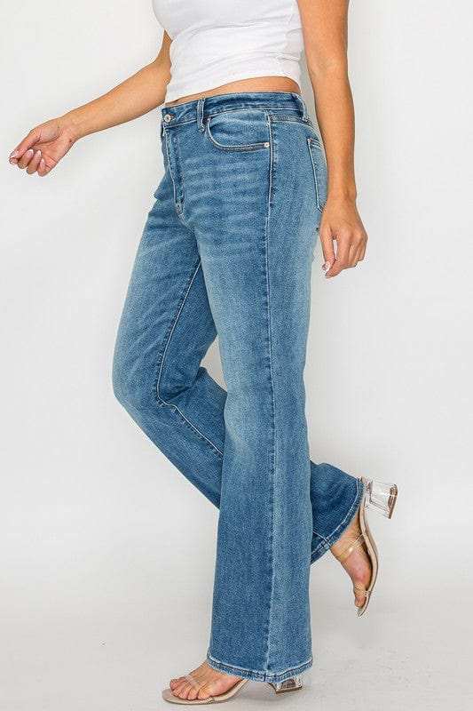 bytos Full Size Cat's Whiskers Mid Rise Bootcut Jeans - Trendsi - Flyclothing LLC
