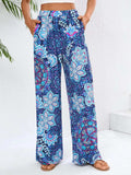 Geometric Wide Leg Pants with Pockets - Trendsi - Flyclothing LLC