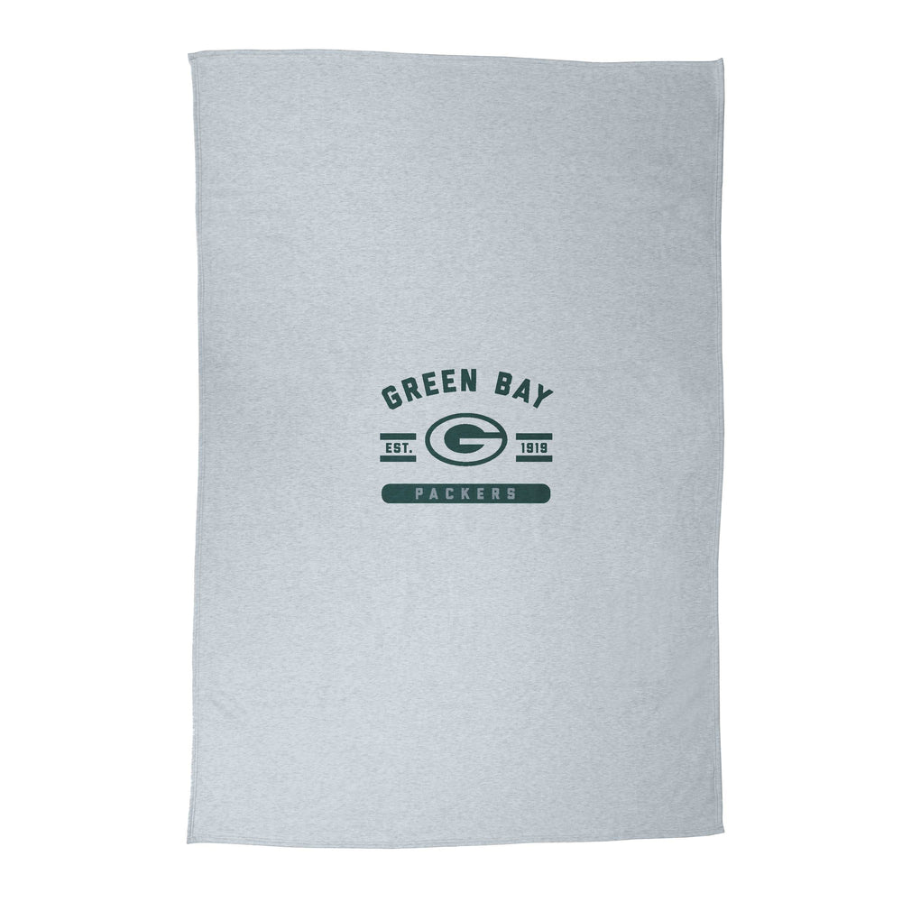 Green Bay Packers Athletic Gray Sublimated Sweatshirt Blanket - Logo Brands - Flyclothing LLC