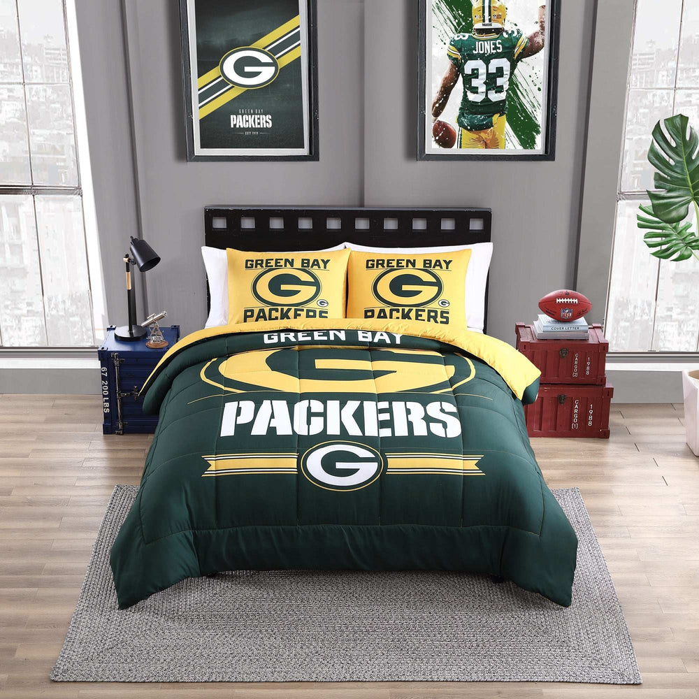 Green Bay Packers Command Comforter Set Full/Queen - Logo Brands - Flyclothing LLC