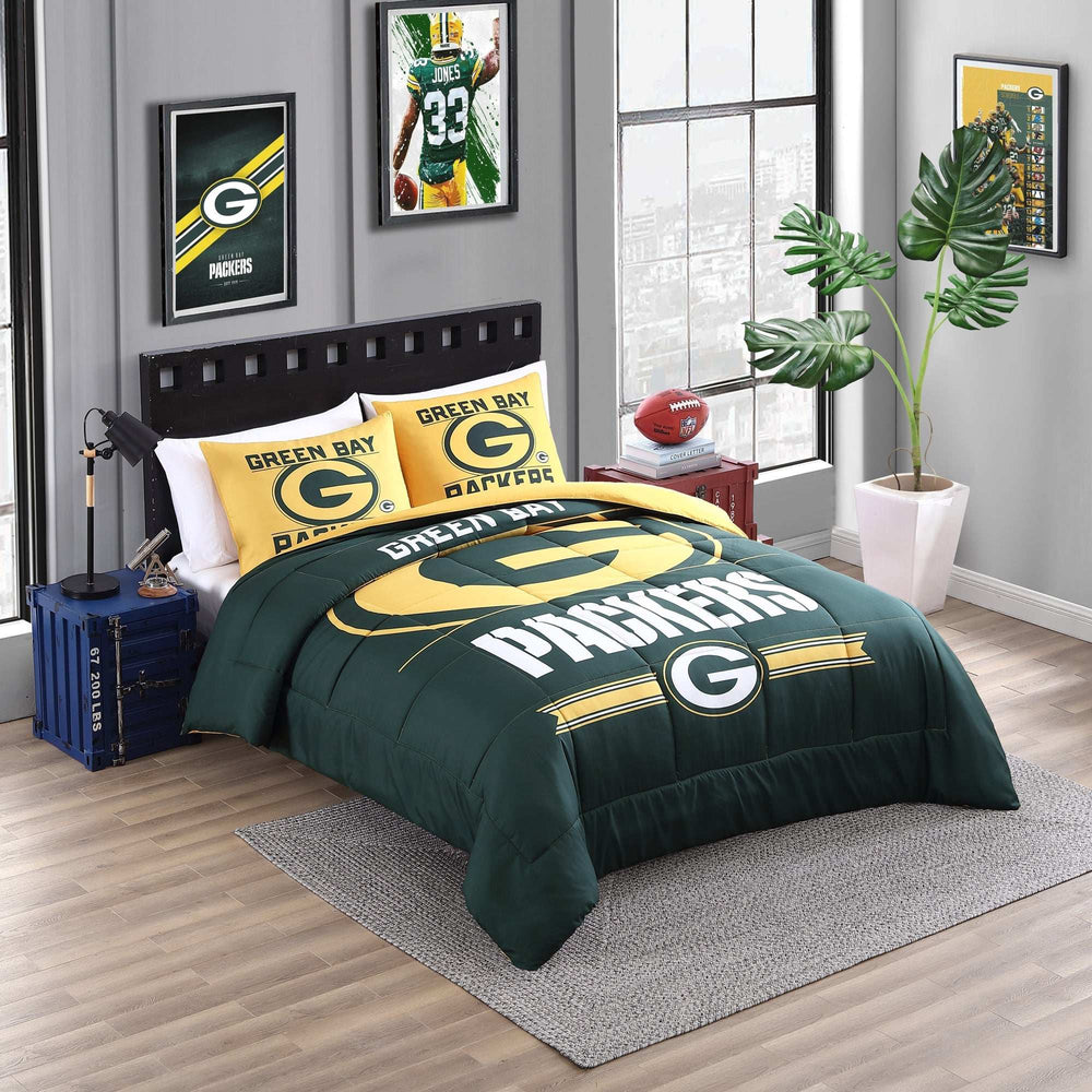 Green Bay Packers Command Comforter Set Full/Queen - Logo Brands - Flyclothing LLC