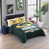 Green Bay Packers Command Comforter Set Full/Queen - Logo Brands - Flyclothing LLC