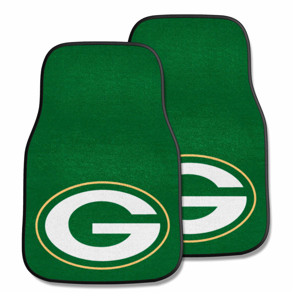 NFL - Green Bay Packers 2-pc Carpet Car Mat Set - Logo Brands - Flyclothing LLC