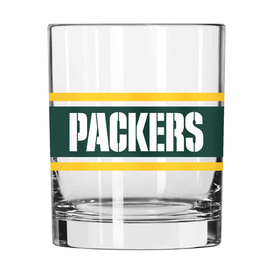 Green Bay Packers 14oz Stripe Rocks Glass - Logo Brands - Flyclothing LLC