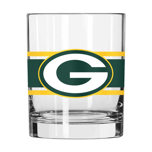 Green Bay Packers 14oz Stripe Rocks Glass - Logo Brands - Flyclothing LLC