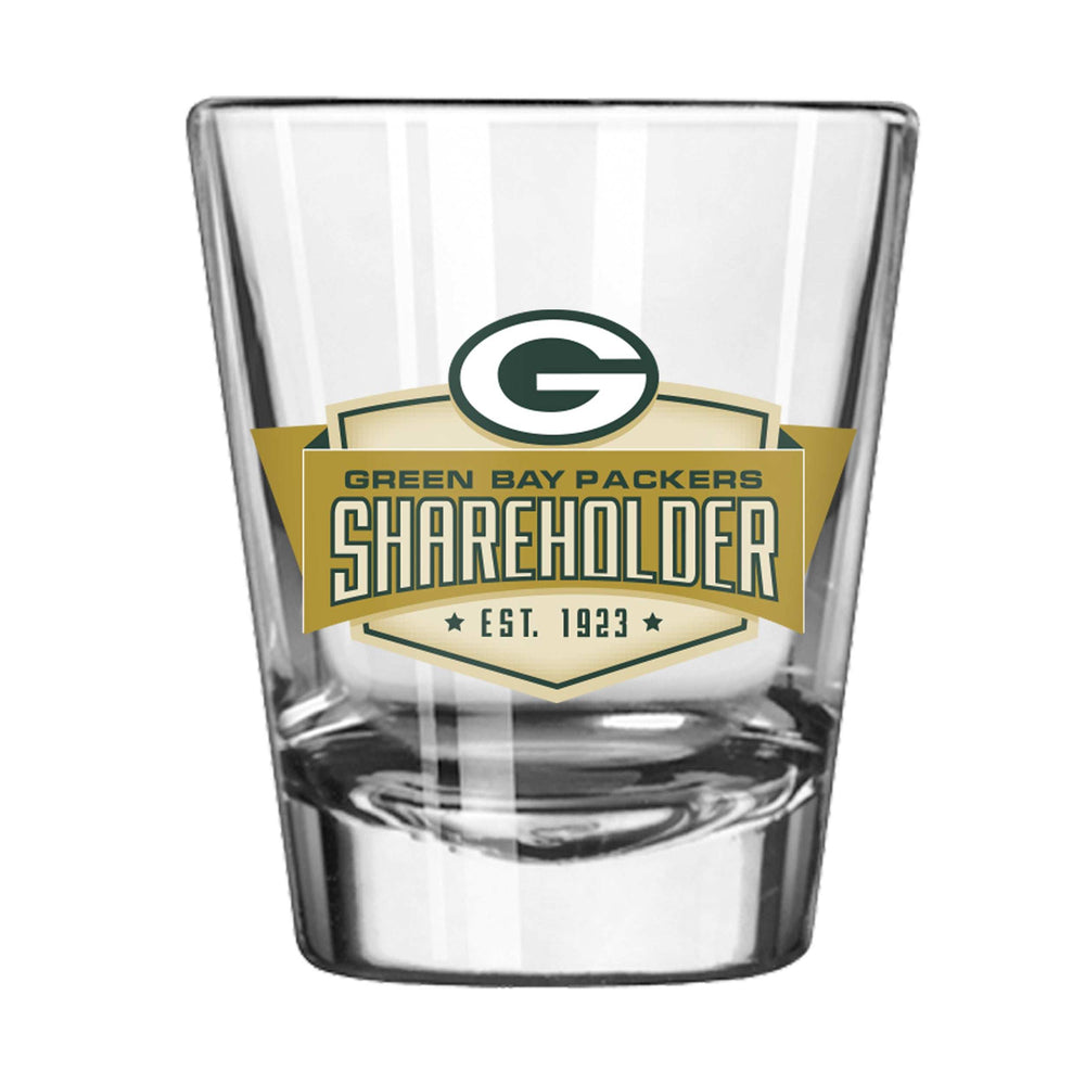 Green Bay Packers 2oz Shareholders Vertical Slogan Shot Glass - Logo Brands - Flyclothing LLC