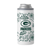 Green Bay Packers 12oz Botanical Slim Can Coolie - Logo Brands - Flyclothing LLC