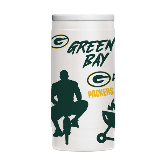 Green Bay Packers 12oz Native Powdercoat SlimCan Coolie - Logo Brands - Flyclothing LLC