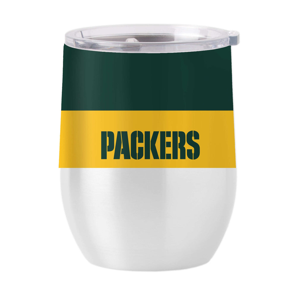 Green Bay Packers 16oz Two Tone Colorblock Stainless Curved Beverage - Logo Brands - Flyclothing LLC