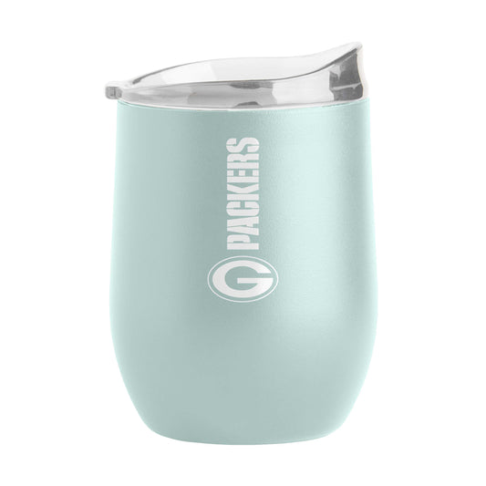 Green Bay Packers 16oz Vertical Powder Coat Curved Beverage - Logo Brands - Flyclothing LLC