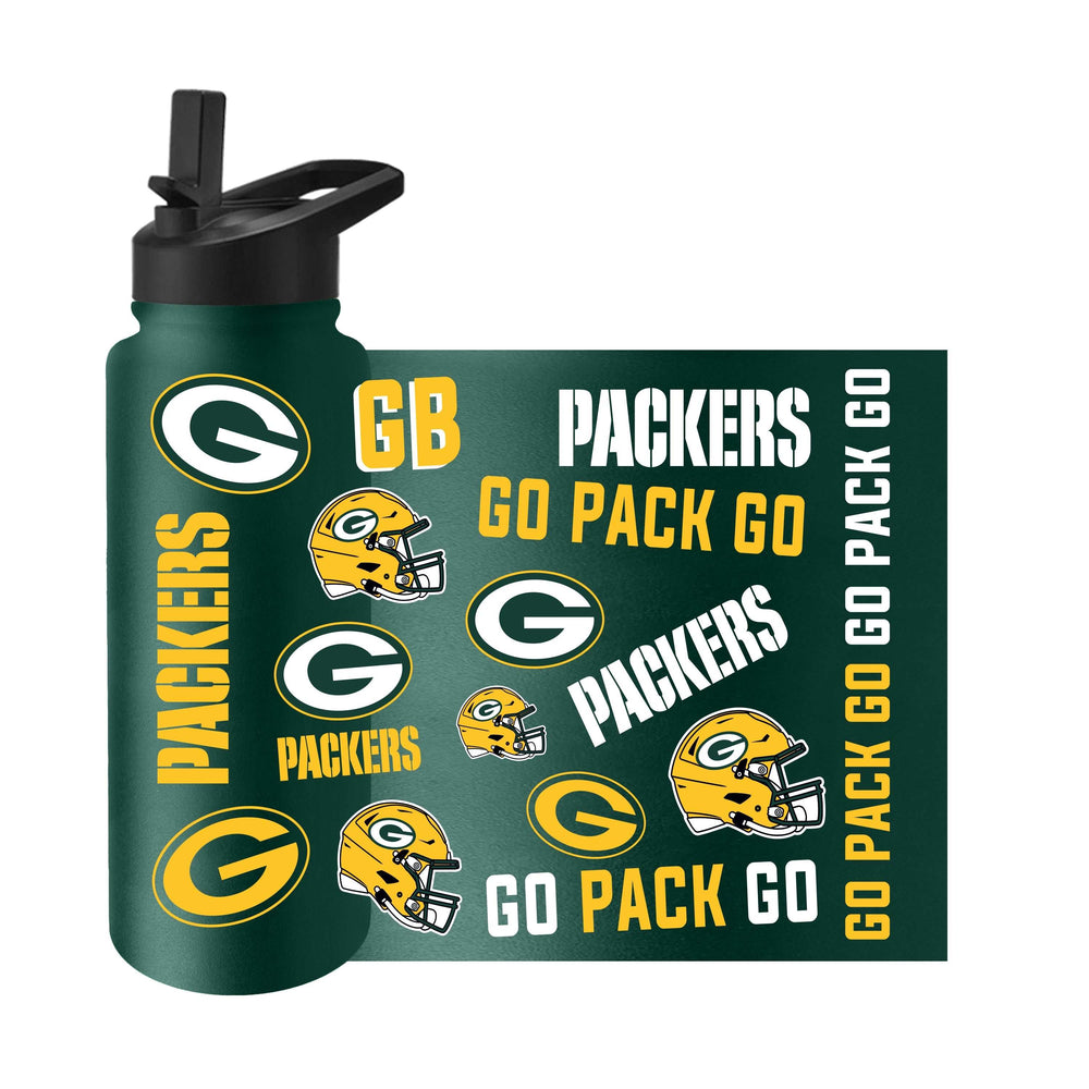 Green Bay Packers 34oz Native Quencher Bottle - Logo Brands - Flyclothing LLC