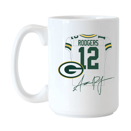 Aaron Rodgers Jersey 15oz Sublimated Mug - Logo Brands - Flyclothing LLC