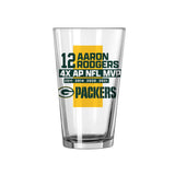 Aaron Rodgers 16oz 2022 MVP Pint Glass - Logo Brands - Flyclothing LLC