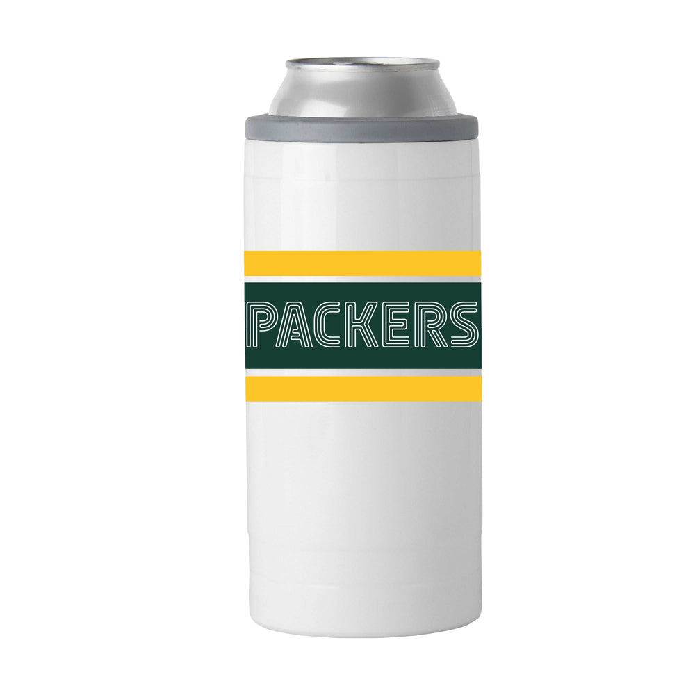 Green Bay Packers Throwback 12oz Stripe Slim Can Coolie - Logo Brands - Flyclothing LLC