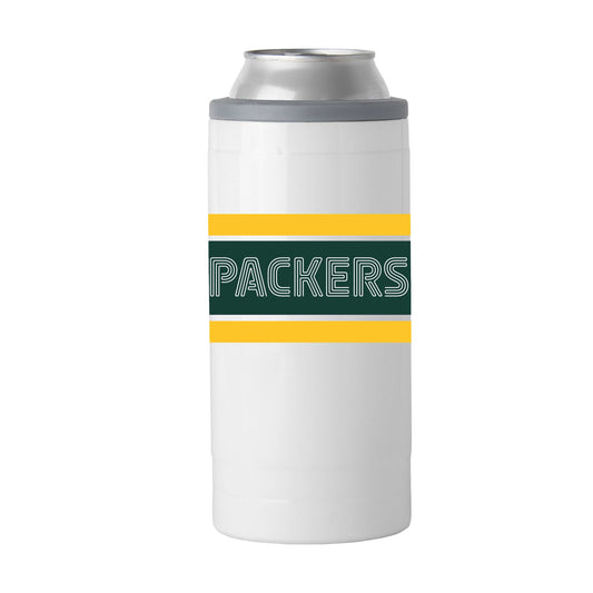 Green Bay Packers Throwback 12oz Stripe Slim Can Coolie - Logo Brands - Flyclothing LLC