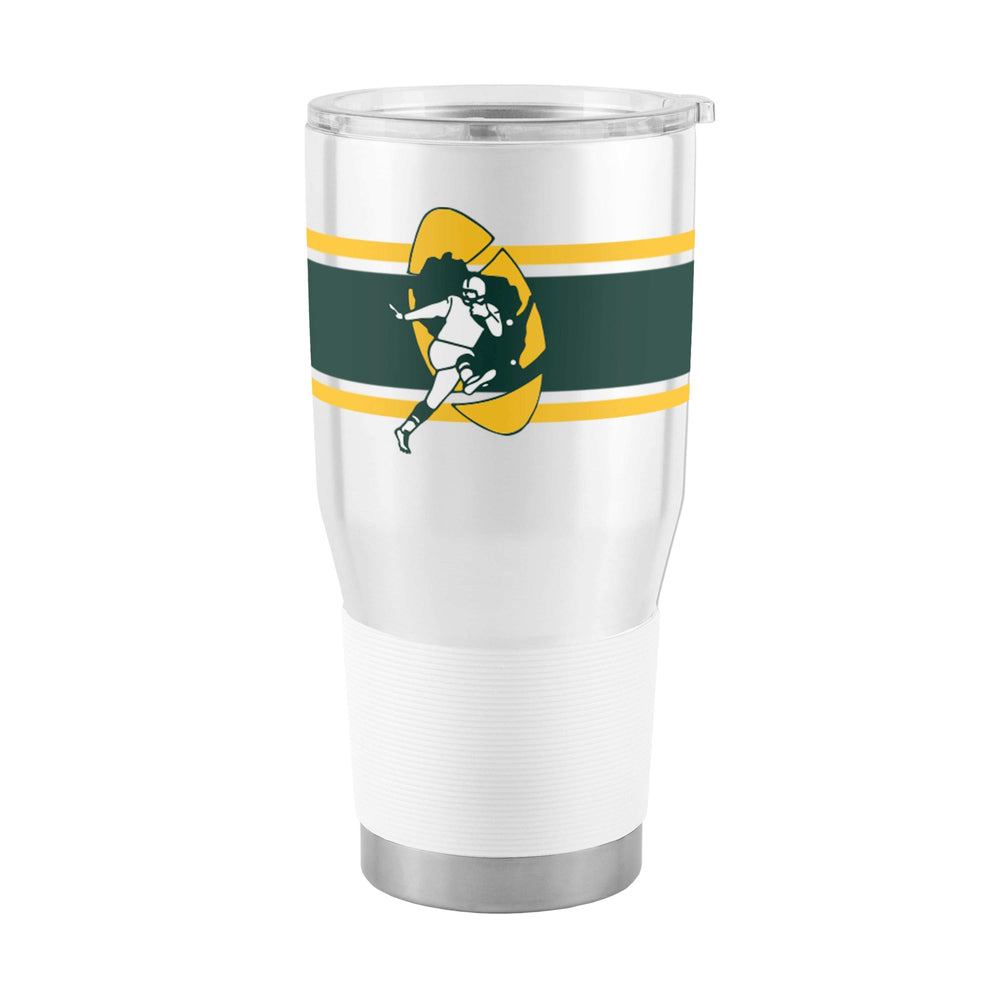 Green Bay Packers Throwback 30oz Stripe Stainless Steel Tumbler - Logo Brands - Flyclothing LLC