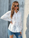 Full Size Collared Neck Long Sleeve Shirt Plus Size - Trendsi - Flyclothing LLC
