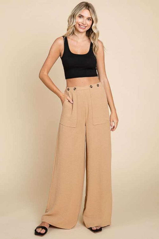 Culture Code Full Size High Waist Wide Leg Cargo Pants - Trendsi - Flyclothing LLC