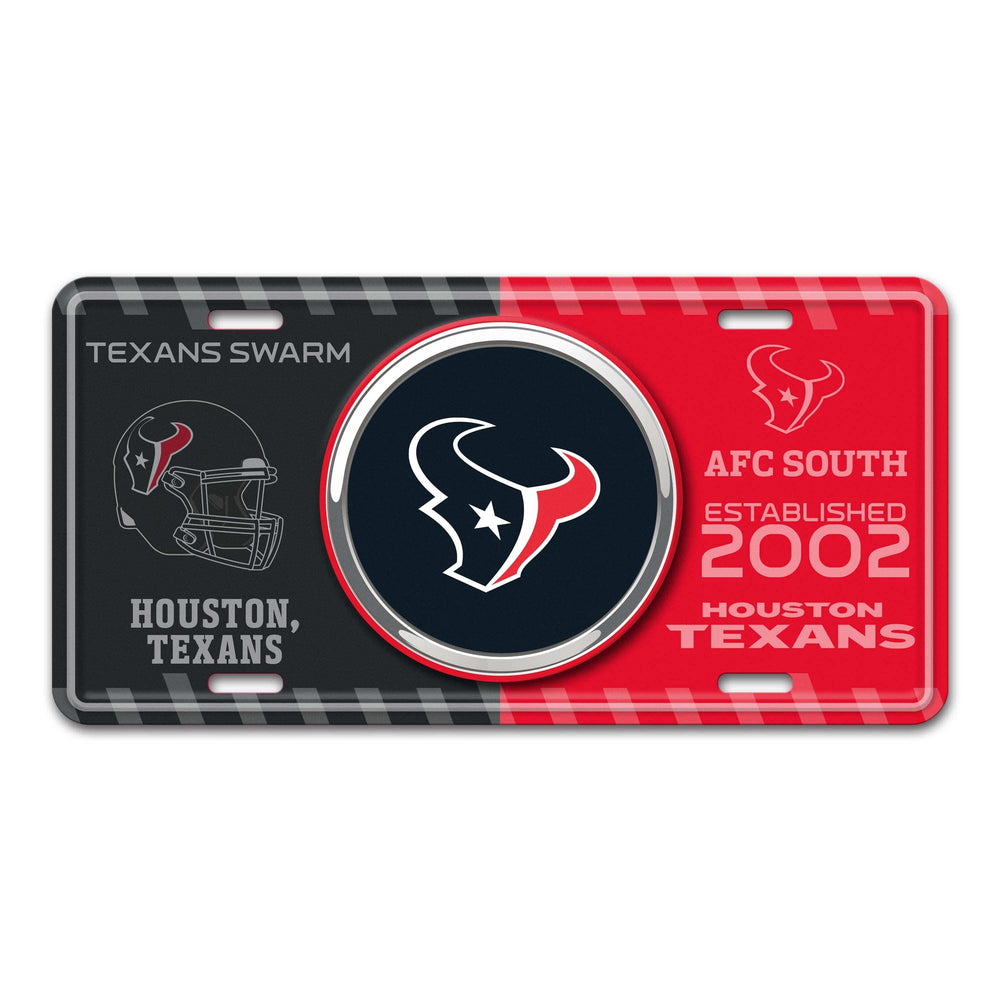 NFL - Houston Texans Embossed Metal License Plate - Logo Brands - Flyclothing LLC
