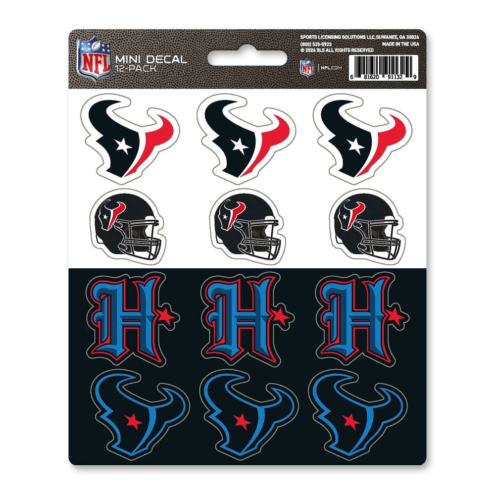 NFL - Houston Texans Mini Decal 12-pk - Logo Brands - Flyclothing LLC