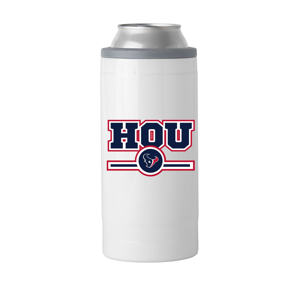 Houston Texans Letterman 12 oz Slim Can Coolie - Logo Brands - Flyclothing LLC