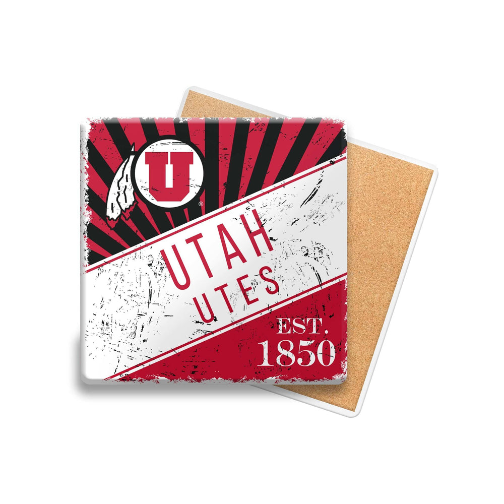 Utah Burst Ceramic Coaster - Logo Brands - Flyclothing LLC