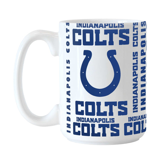 Indianapolis Colts 15oz Replay Sublimated Mug - Logo Brands - Flyclothing LLC