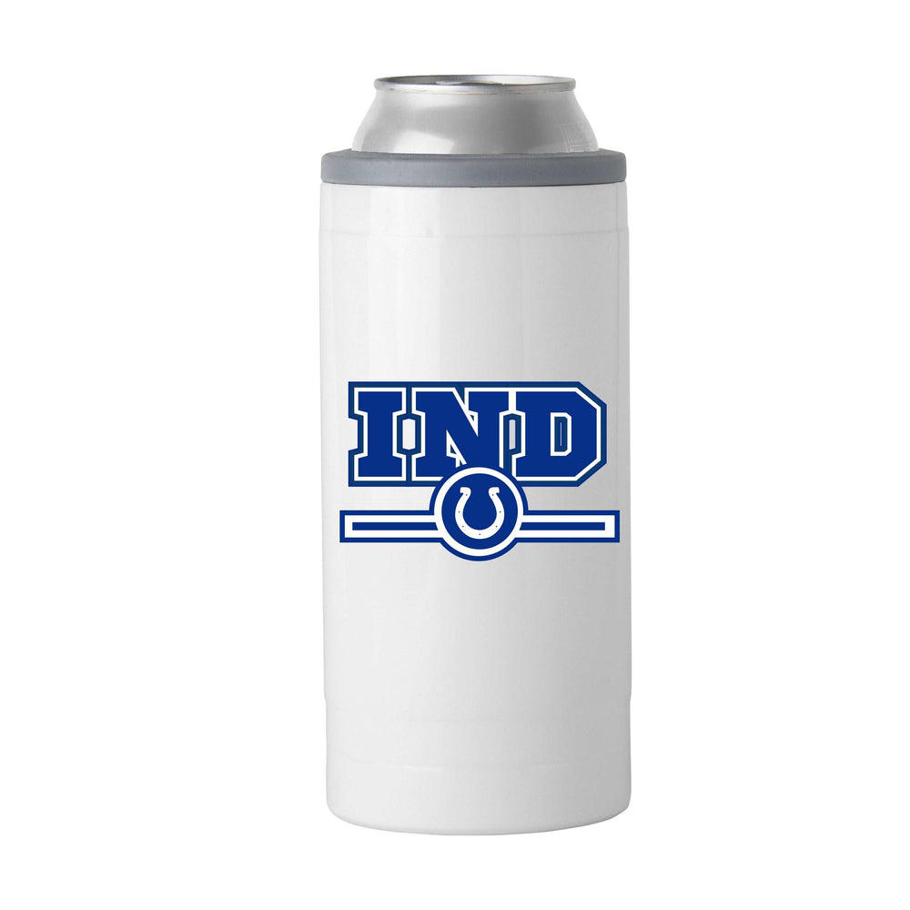 Indianapolis Colts Letterman 12 oz Slim Can Coolie - Logo Brands - Flyclothing LLC