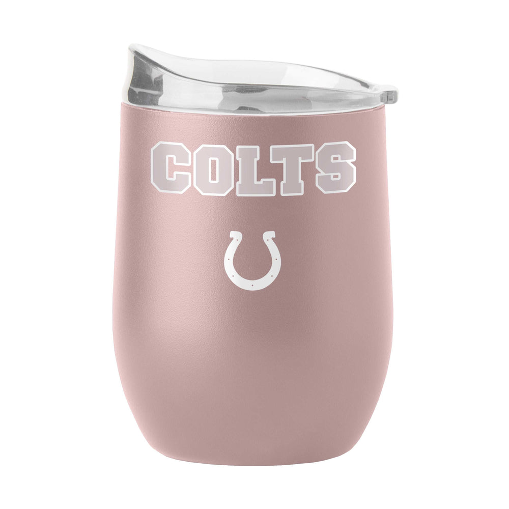 Indianapolis Colts 16oz Stencil Powder Coat Curved Beverage - Logo Brands - Flyclothing LLC