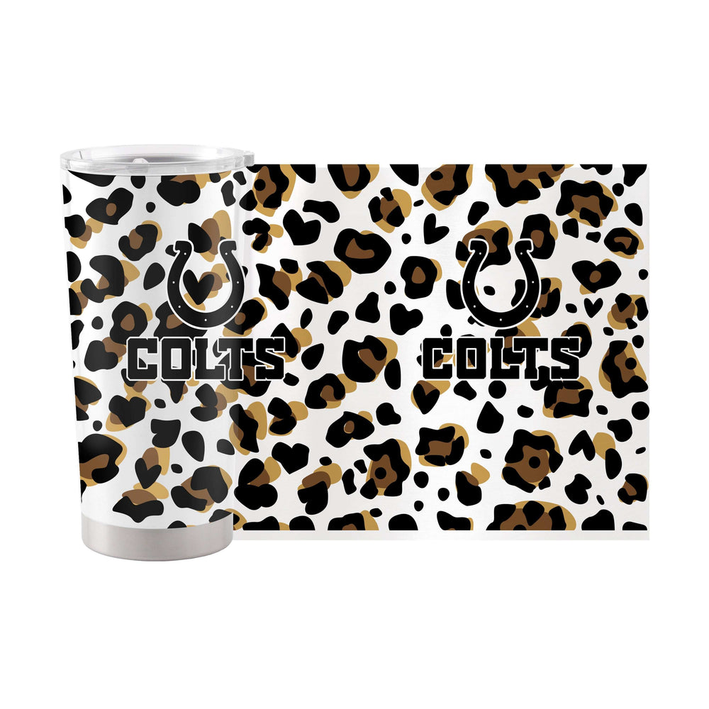 Indianapolis Colts 20oz Neutral Leopard Stainless Tumbler - Logo Brands - Flyclothing LLC