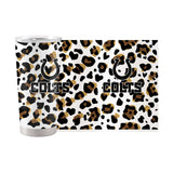 Indianapolis Colts 20oz Neutral Leopard Stainless Tumbler - Logo Brands - Flyclothing LLC