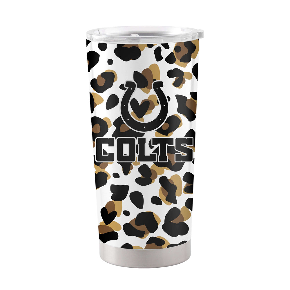 Indianapolis Colts 20oz Neutral Leopard Stainless Tumbler - Logo Brands - Flyclothing LLC
