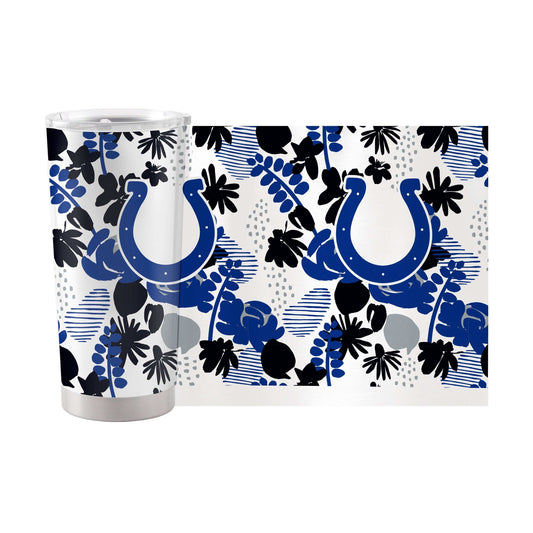Indianapolis Colts 20oz Floral Stainless Tumbler - Logo Brands - Flyclothing LLC
