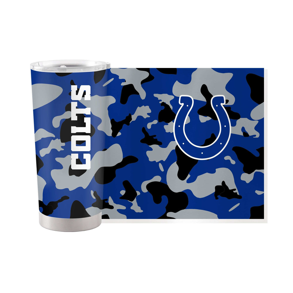 Indianapolis Colts 20oz Camo Stainless Tumbler - Logo Brands - Flyclothing LLC