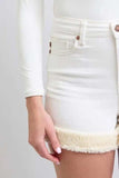 Judy Blue Full Size High Waist Shearling Cuff Denim Shorts Plus Size - Trendsi - Flyclothing LLC